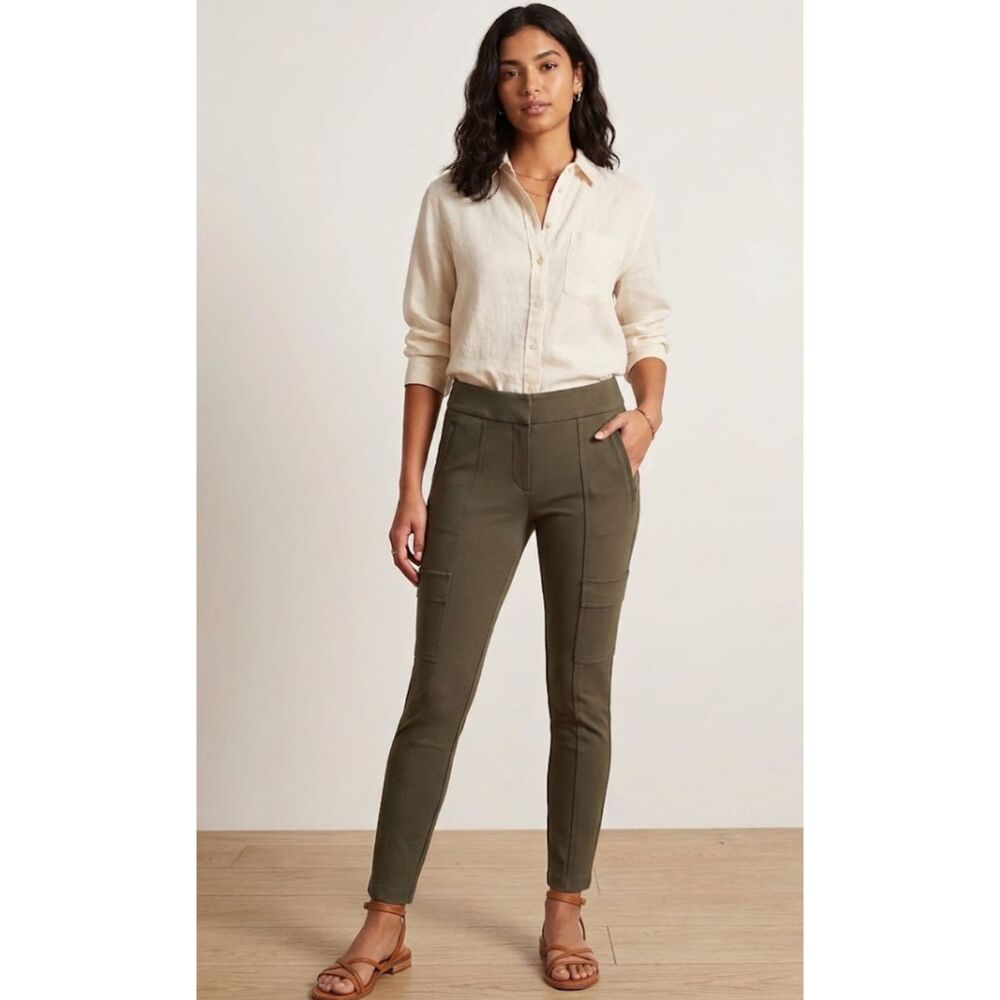 New LOFT Green Cargo Slim Ankle Legging Pants Women's Size 6